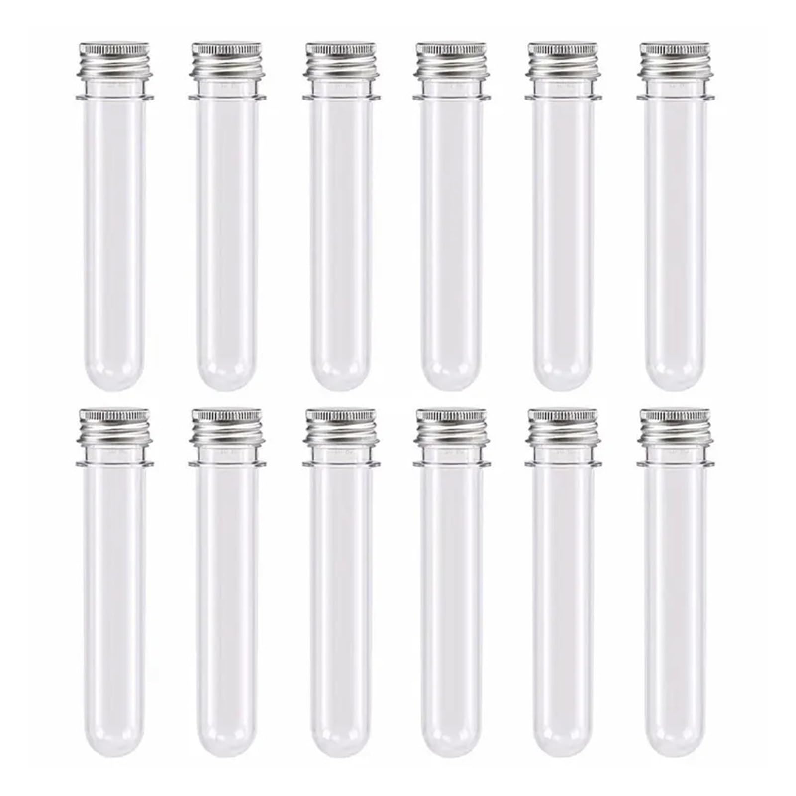 yingyingjia 30 szt. Laboratorium 50 ml PET Butelka probówkowa Przezroczysta cylindryczna plastikowa butelka wielokrotnego napełniania do maski cukierkowej linii danych 25 * 160 mm