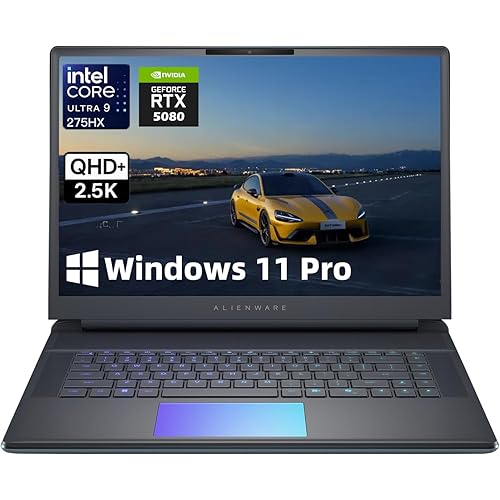 Alienware (2025) 16 Area-51 Gaming Laptop, GeForce RTX 5080 (16GB GDDR7), Ultra 9 275HX (24-Core - Up to 5.4GHz), 16" QHD+ 240Hz, 32GB DDR5 RAM, 1TB SSD, Windows 11 Pro, Backlit KB