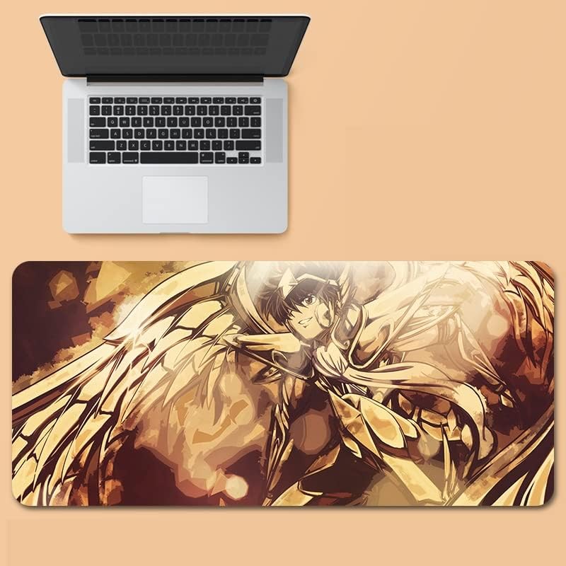 Qywui Saint Seiya - Alfombrilla de mouse con base de goma antideslizante alfombrilla de escritorio para computadora de oficina en casa alfombrilla