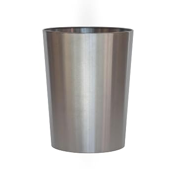 Brushed Nickel Metal Bathroom Trash Can, 2.2 Gallons