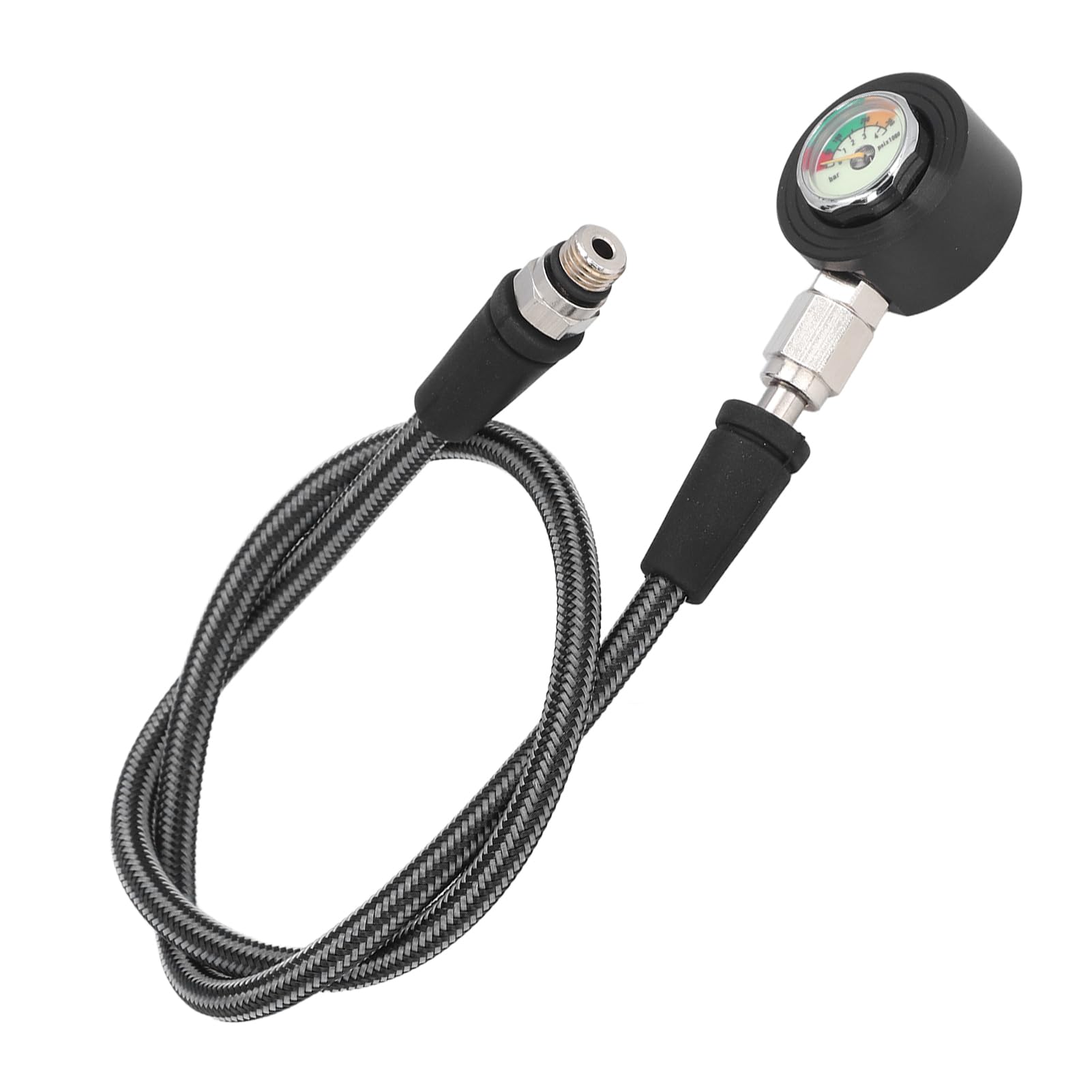 Manómetro de Buceo Manómetro Sumergible Duradero y Luminoso para Buceadores con Manguera de Alta Presión Hecha de Fibra de Carbono y Aleación de Aluminio