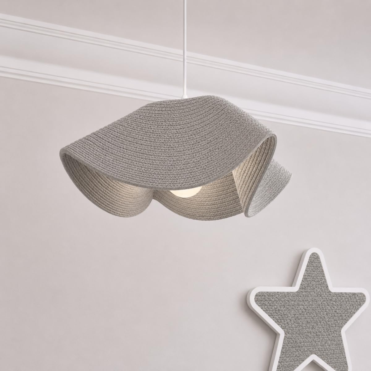 CGC Lighting Indoor Ceiling Lampshade Easy Fit Pendants Childrens Kids Bedroom Playroom Toy Room (Grey Medium)