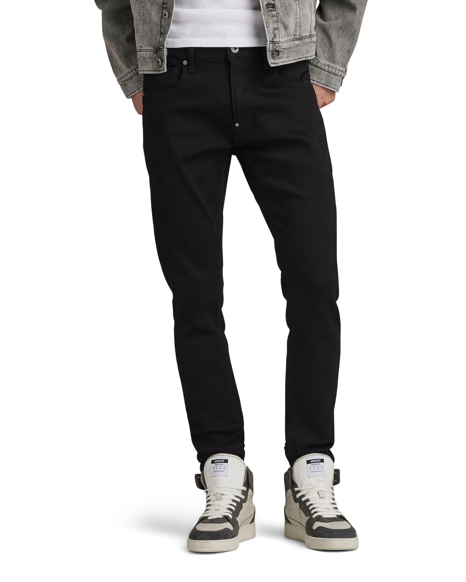 G-STAR Raw Mens Revend Skinny Fit Jeans Pitch Black 36W x 36L