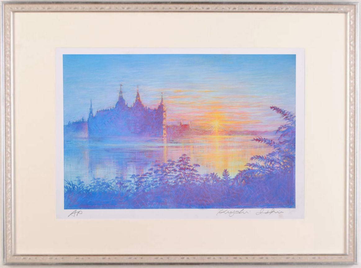 Amazon.co.jp: 石井清 「フレデリクスボー城の朝・G」 北欧 絵画 風景