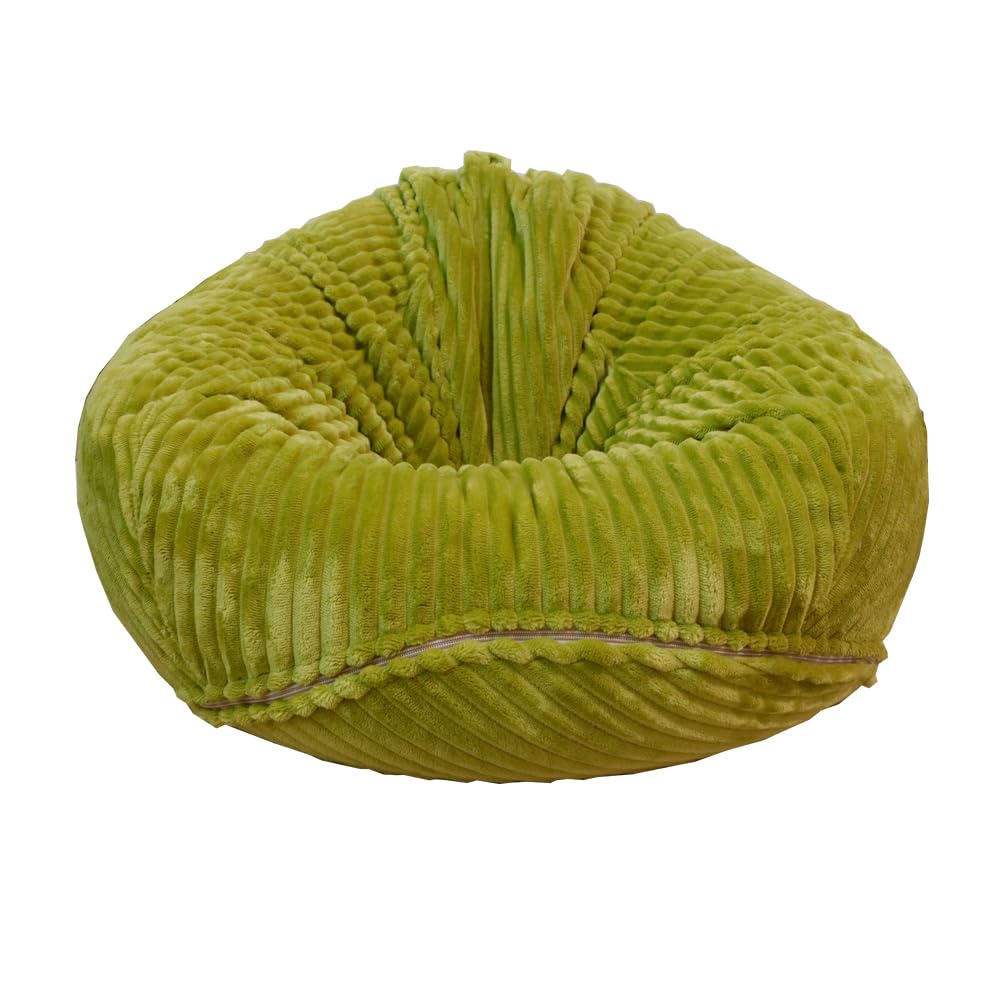 Soft Bean Bag Chair Cover No filler Sofa Cover Storage Bean Bag Cover Organizing Children Plush Toys (Green, Large)