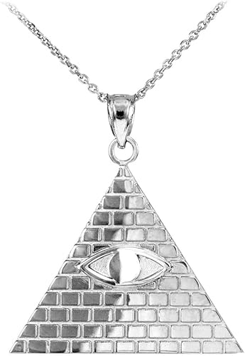 Miniatura 1 de Colgante de plata de ley 925 con diseño de pirámide de todo el ojo de la Providencia Illuminati