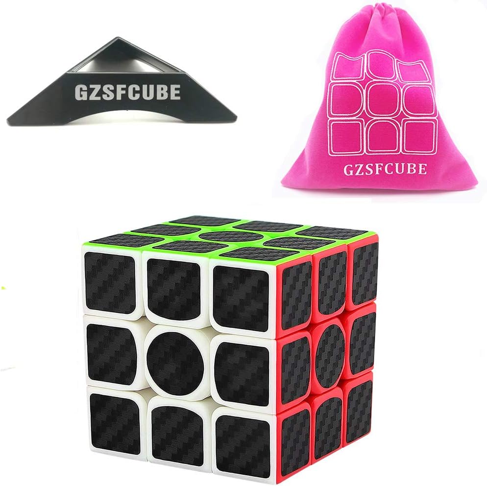 Speed Cube 3x3 Puzzle Magic Cubes Carbon Fiber Sticker Toy (3x3cube)
