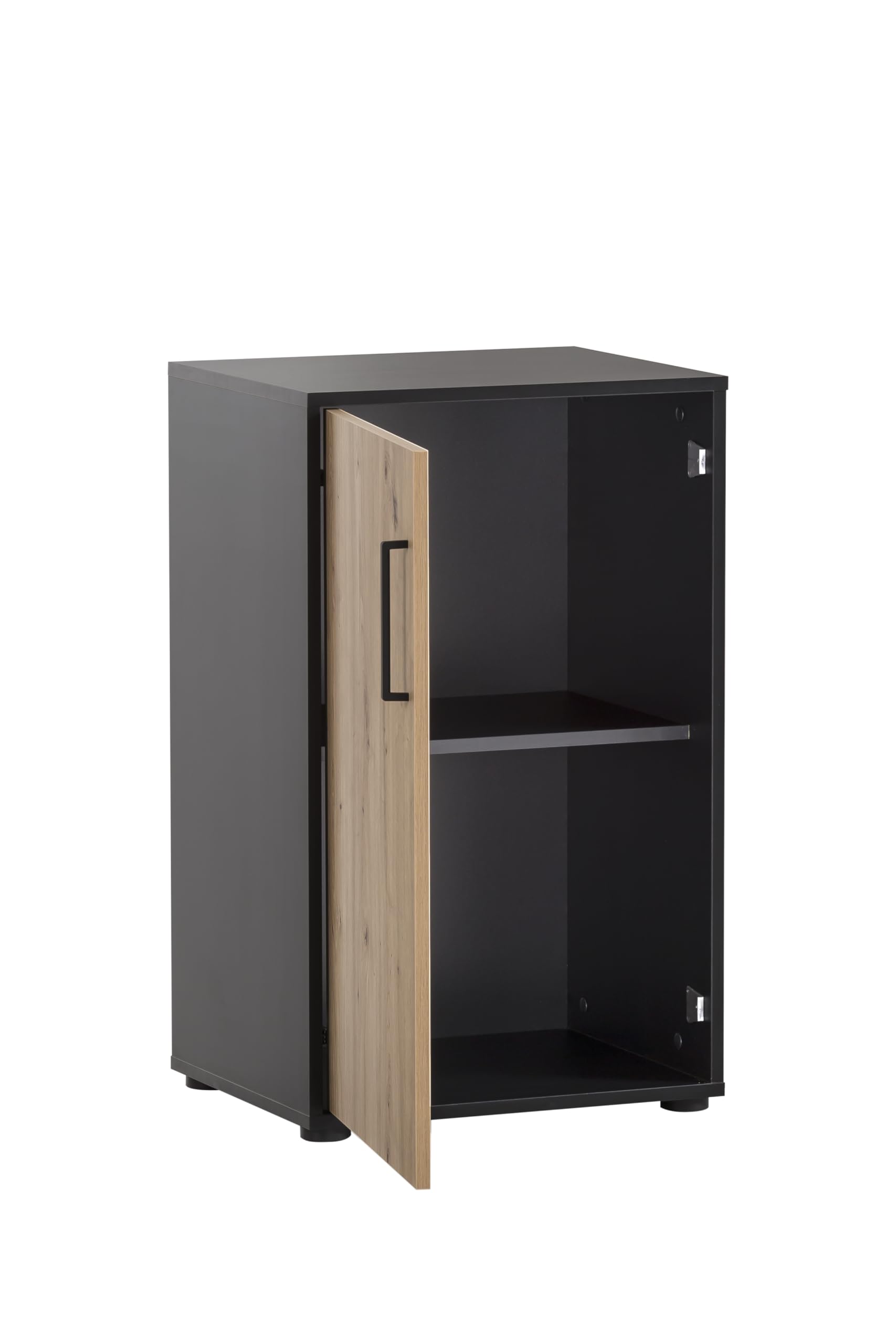 Schildmeyer Aktenschrank Aino 155719, Artisan Eiche Dekor/schwarz matt, 51 x 41 x 83,6 cm