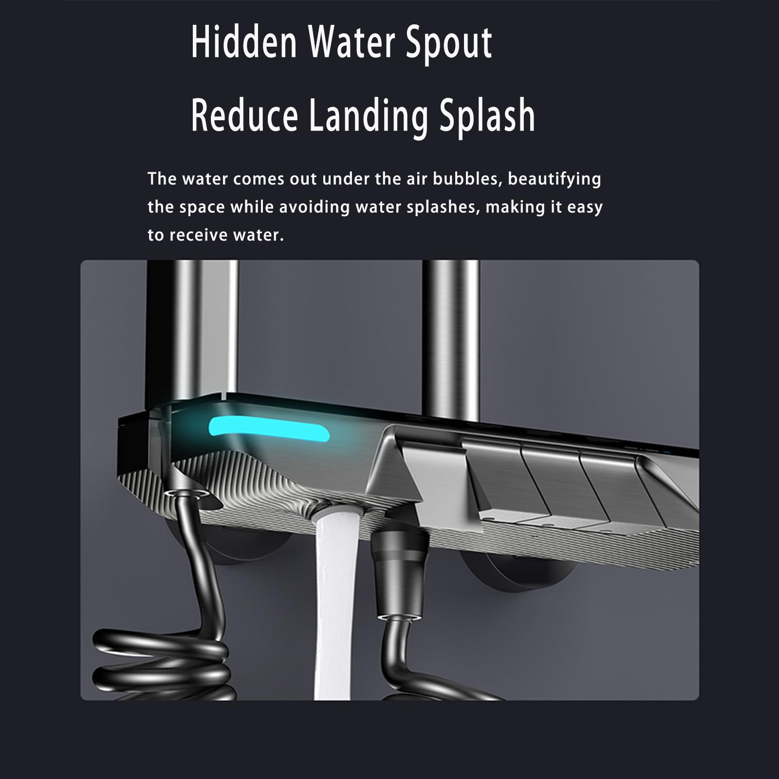 Set Doccia con Rubinetto termostatico e Display Digitale, Accessori a Vista con soffione, doccetta a 3 funzioni, beccuccio per Vasca, doccetta per Bidet, Bianco (Bianco A)