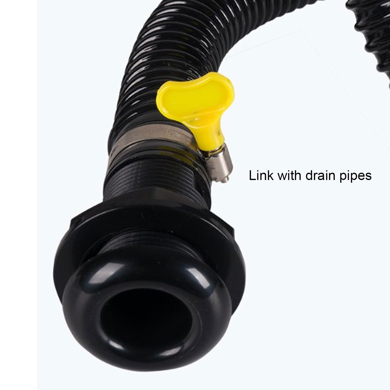 AMAKO Thru Hull Fitting Connector,29mm Outlet Smooth Drainage Straight Boat Plumbing Fittings (Black)