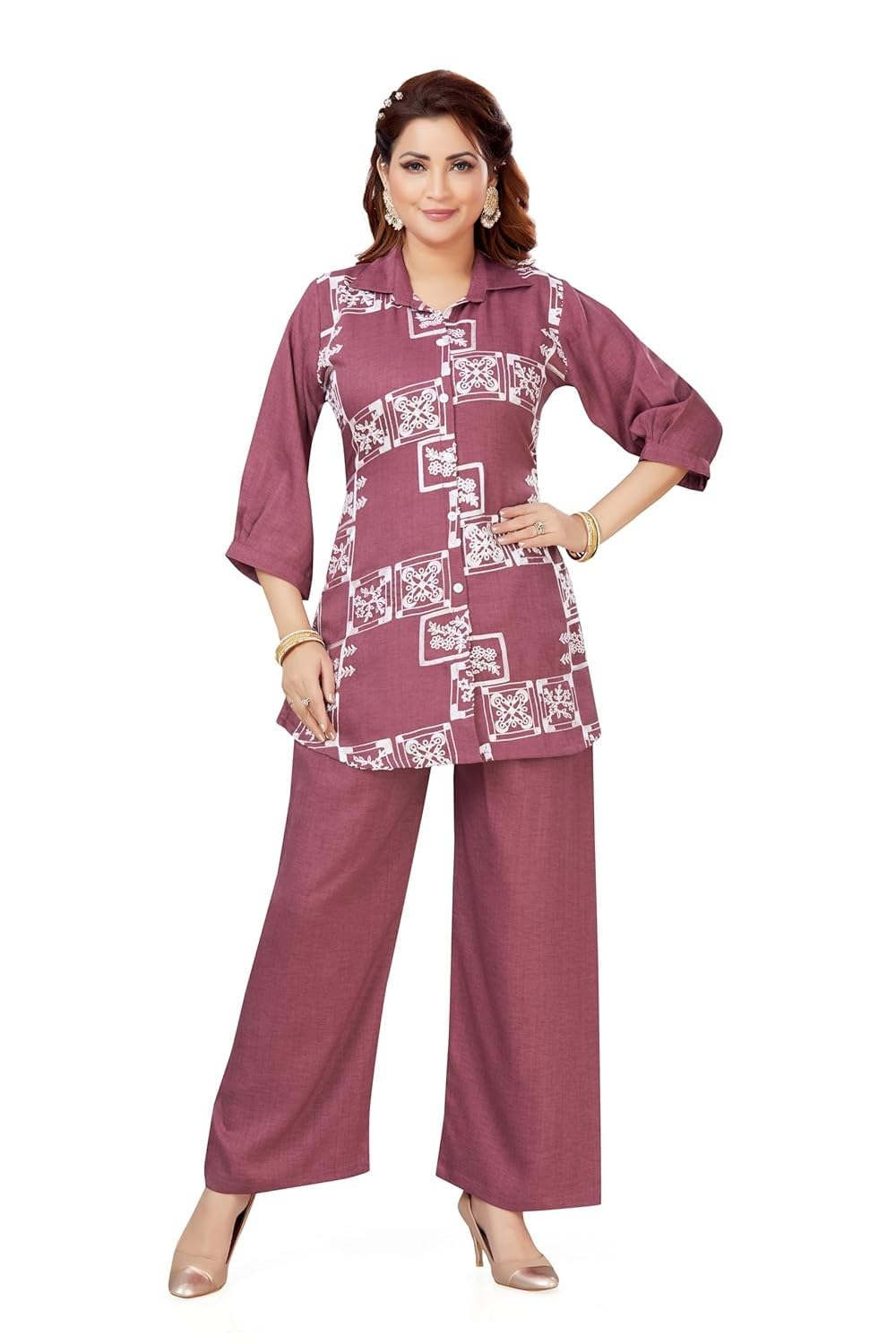 Women’s Printed Kurta Pant Set | Straight Fit Ethnic Kurti Set | 3/4 Sleeve Traditional Suit | Comfortable Outfit-image-20