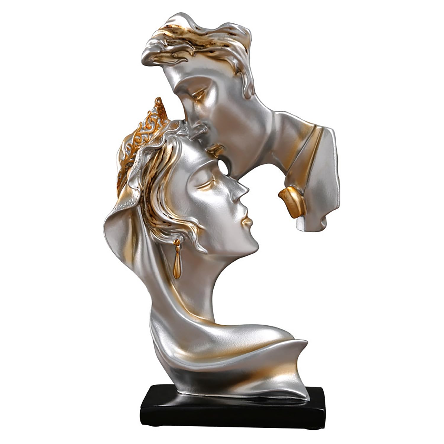 Love Decorative Stand Couples Kiss Sculpture Abstract Art Couple Sculpture Home Figures Statues Living Room Modern to Stand Resin Romantic Statue for Home Decoration, Wedding, Gift,Champagne