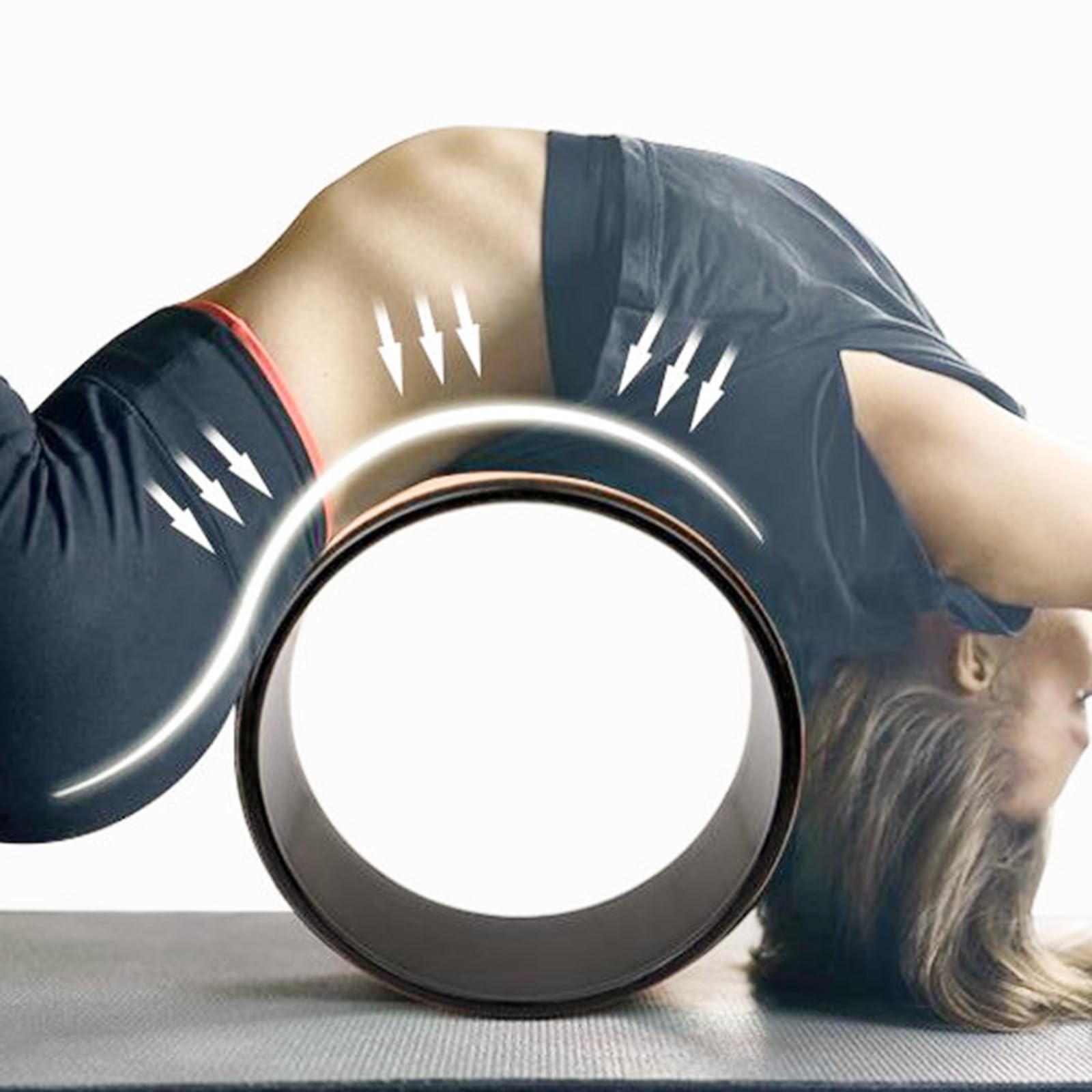 BESPORTBLE Rueda de yoga, ruedas de plástico, herramientas de yoga, accesorios deportivos, rueda redonda, rodillo de espalda, masaje de espalda para el dolor de espalda, práctico -