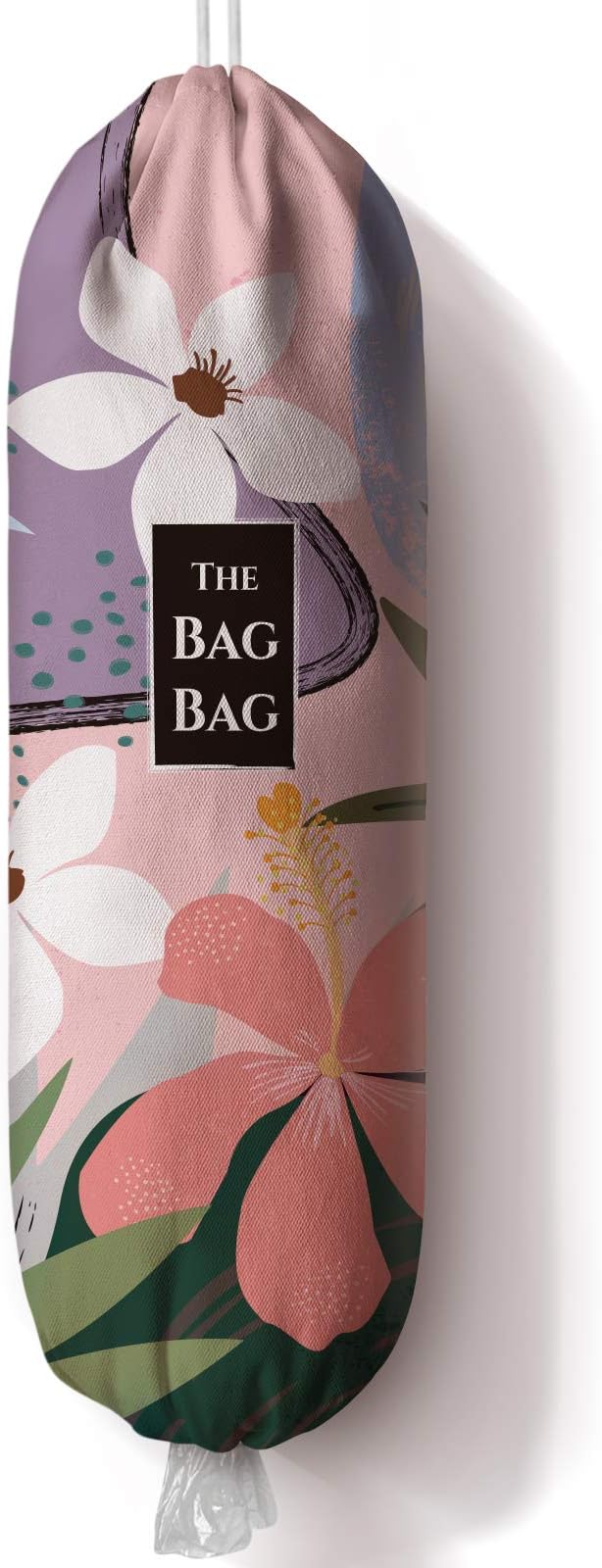 Flower Pattern Grocery Bag Storage Holder, Grocery Shopping Bags Carrier,Plastic Bag Dispenser, Organizer Recycling Grocery Pocket Containers for Home and Kitchen,Gifts for Family23x9 inch