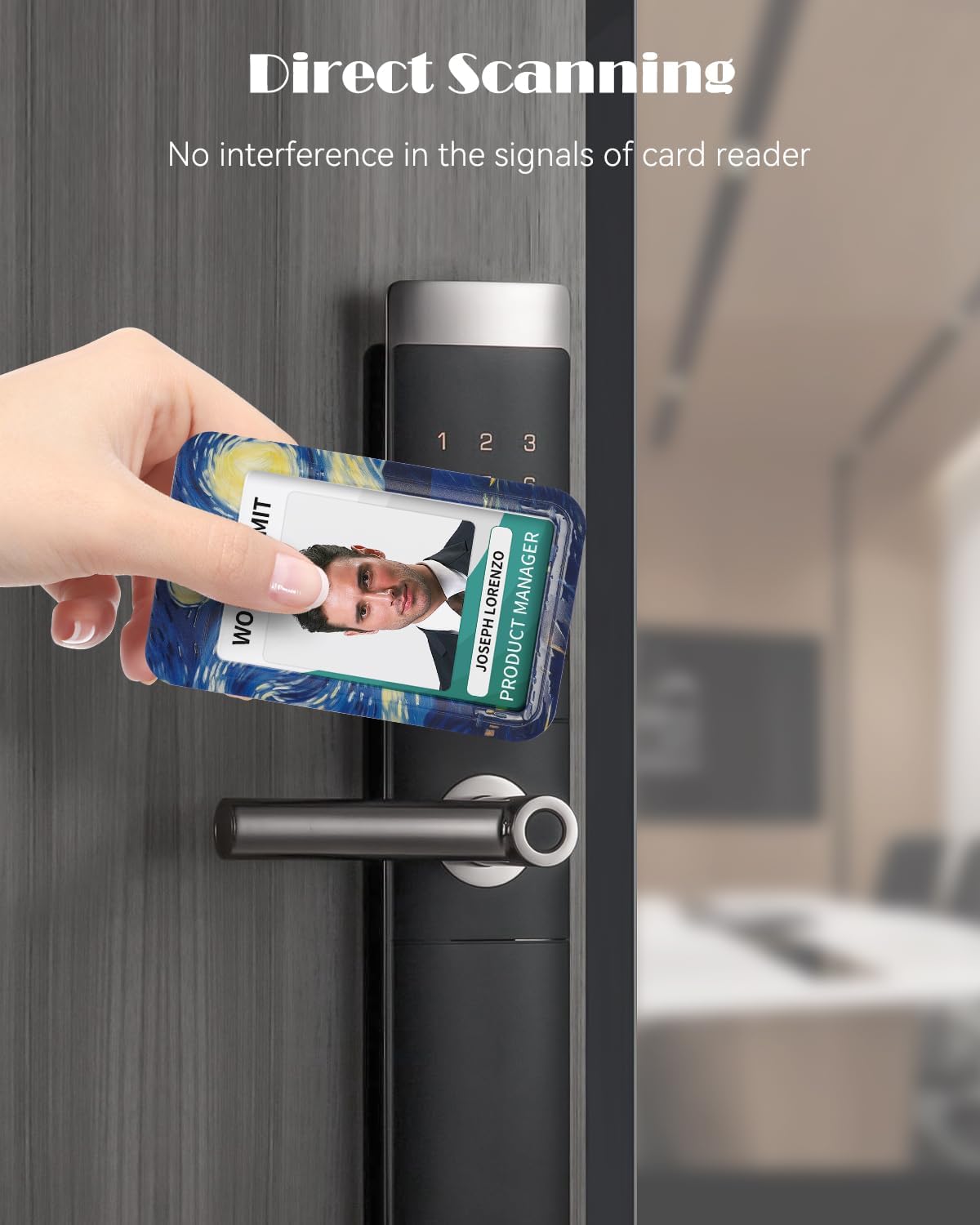 Uniclife Porta Tarjetas Identificativas La Noche estrellada Portatarjetas de Plástico Retráctil Mosquetón Cordón Desmontable Protector Vertical Tarjetas Empleados Oficina Enfermera Estudiante