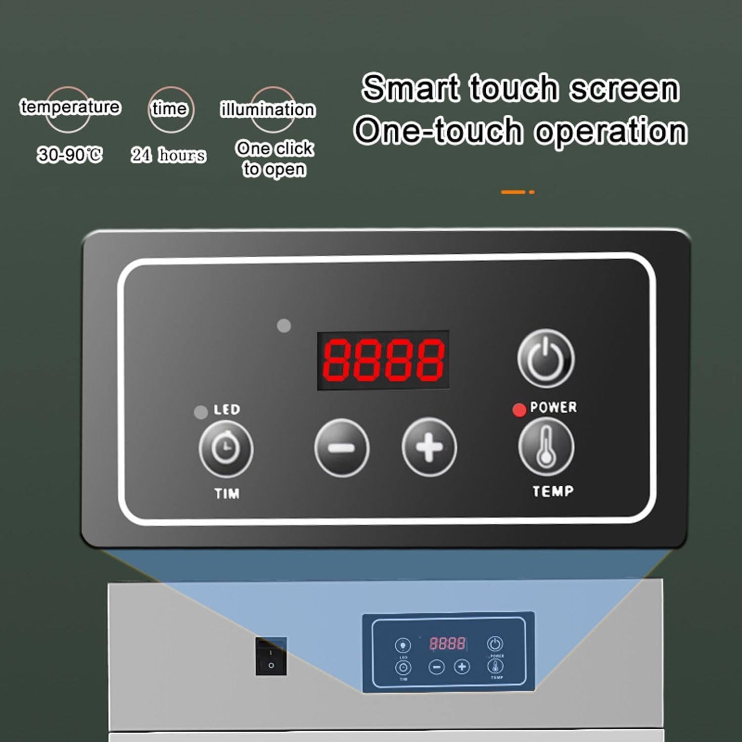 Essiccatore per alimenti per carne secca, essiccatore per alimenti in scatola di biltong in acciaio inossidabile, essiccatore per alimenti, con controllo della temperatura di 30-90°C,15KG/time