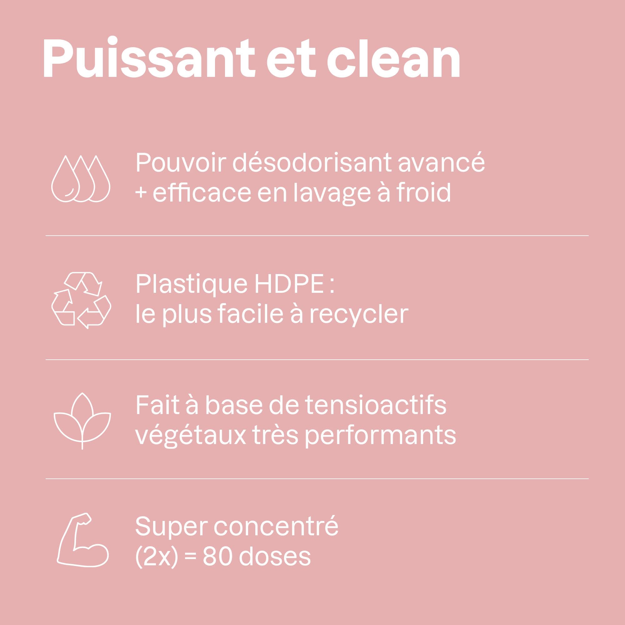 ATTITUDE Lessive Liquide pour Bébé, Certifié EWG Verifié, Vêtements de bébé et Nouveau-Né, Végan, Ingrédients d'Origine Naturels, Sans Parfum, 80 Brassées, 2 Litres