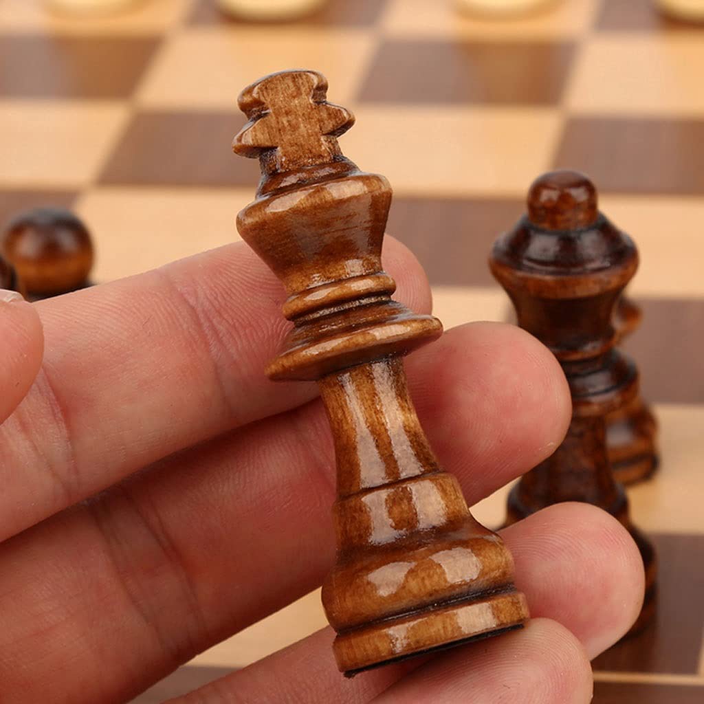 ZAW Schach Magnetische hölzerne faltende Schach-Set mit gefilztem Spiel-Board-Innenraum for Lagerschachbrett 29cm * 29cm, 2 extra Queens Chess (Größe : 29cm)
