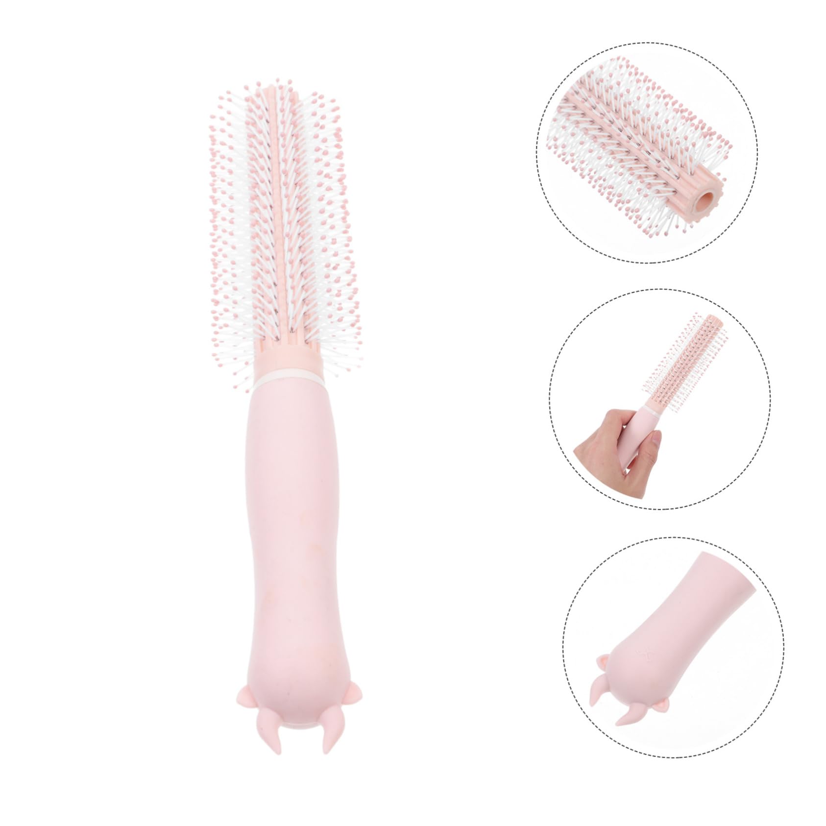 Healeved 5piezas Cepillo De Peinado Compacto Para Secado Al Aire Peine Rodante Para Cabello Rizado Accesorio De Estilo Para Uso Casa y Viajes