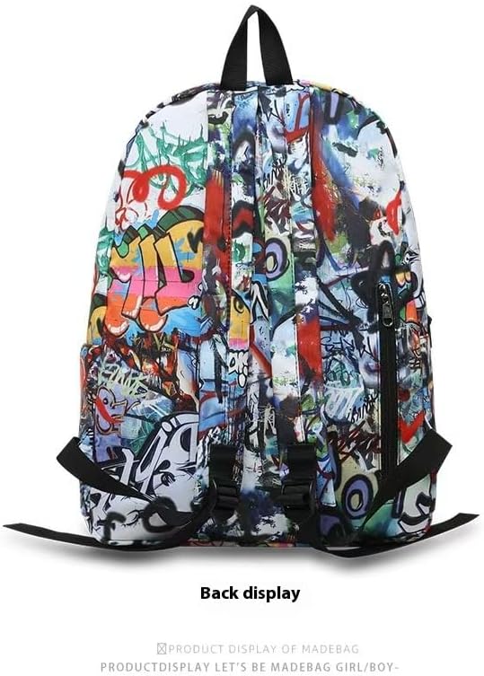 Graffiti leisure backpack, shoulder bag, student bag, 25L large capacity, birthday gift (A3) - Image 4