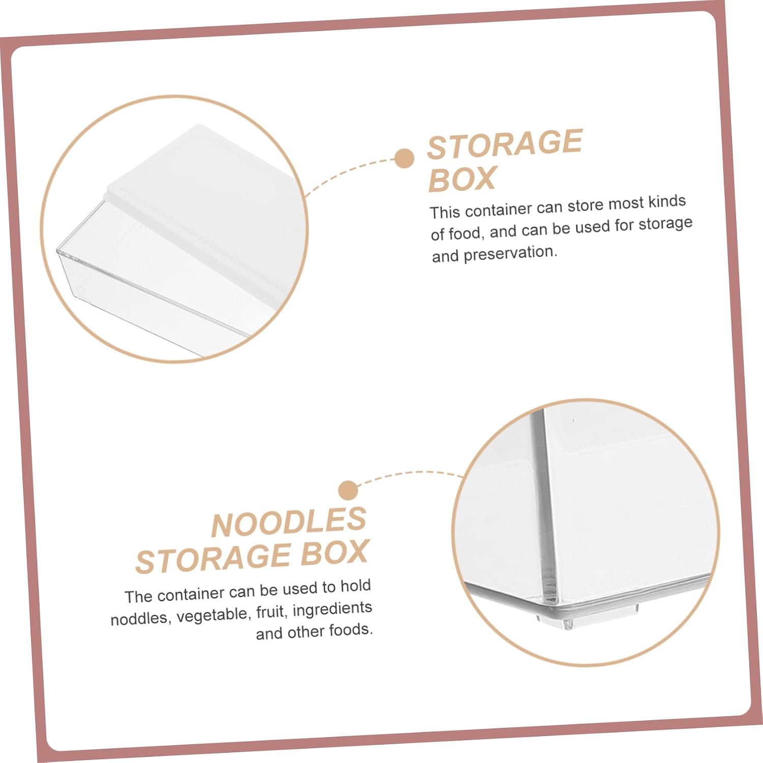 CHILDWEET 2pcs Capacity Pasta Storage Container Sealing Organizer for Refrigerator for Noodles Vegetables Fruits Keeps Food Fresh with Airtight Lid