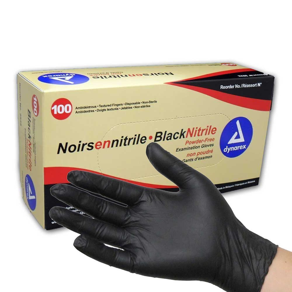 Dynarex SafeTouch Black Disposable Nitrile Exam Gloves