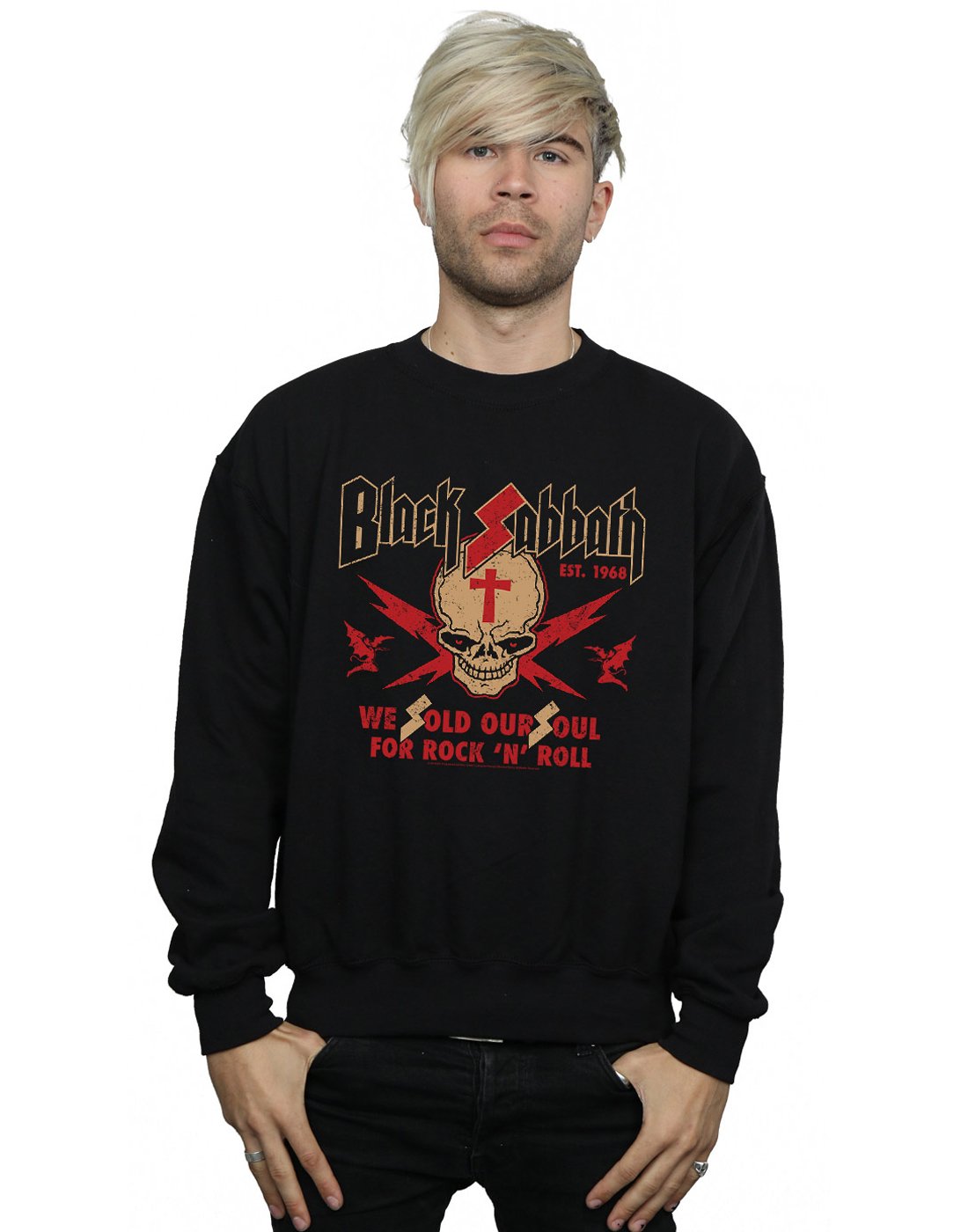 Absolute Cult Men's Black Sabbath Skull Crest Sweatshirt XXX-Large