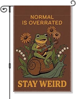 Perfectinsoy Normal is Overrated Stay Weird Funny Garden Flag, Inclusion Equality Human Rights Yard Banner, Sarcastic Humor Frog Flags, Welcome Yard Farmhouse Patio Lawn Spring Summer Outdoor Decor