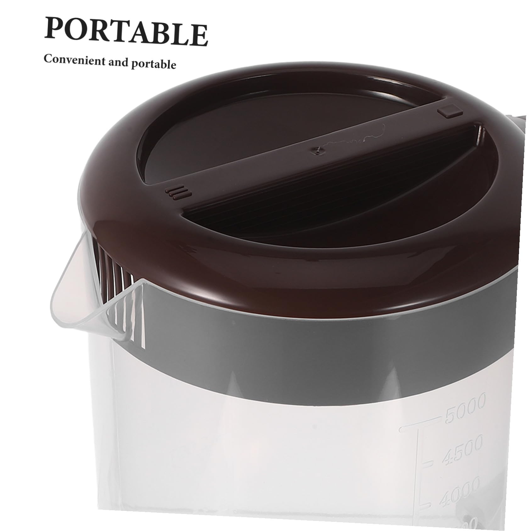 PRETYZOOM Jarra de Agua Grande con Tapa y Asa Jarra con Escala para Bebidas Frías y Calientes Resistente Material PP Reforzado para Cocina y Nevera