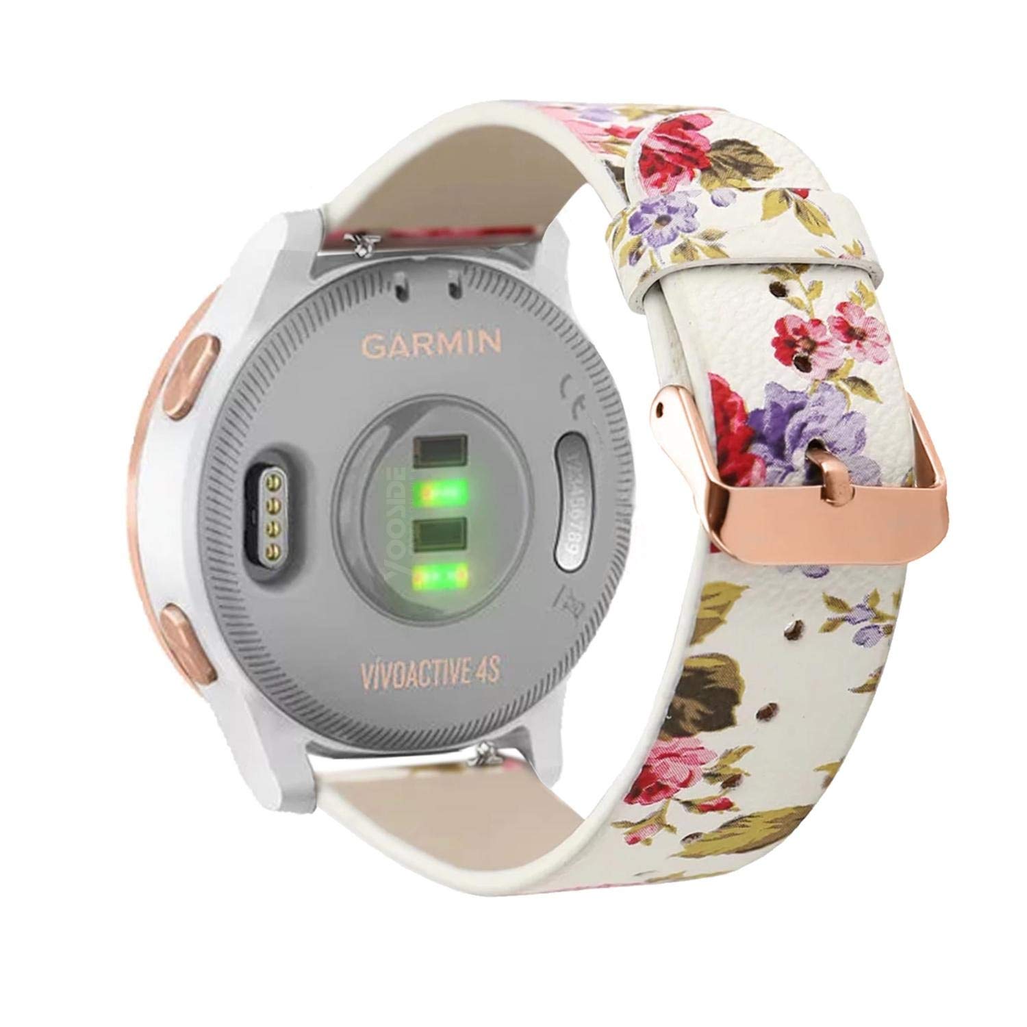 Abanen Watch Bands for Garmin Vivoactive 4S/Vivomove 3S,Floral Printing  Leather Updated 18mm Quick Release Women Wristband Strap with Rose-Gold  Clasp for Fossil Q Venture Gen 3/4 (White): Smartwatch Replacement Bands:  Amazon.com.au