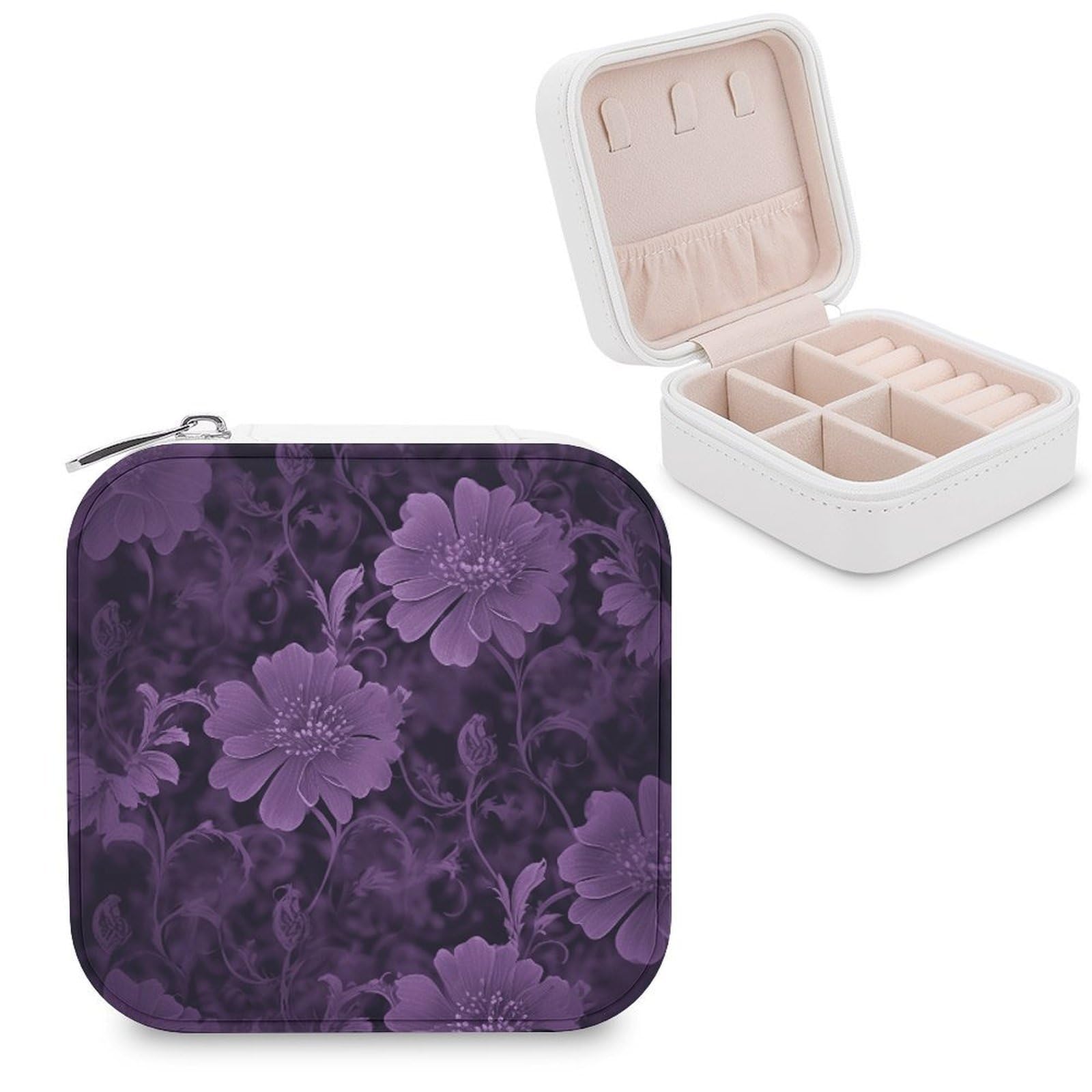 VstaDank Purple Jewelry Box for Women Custom Travel Jewelry Case Personalized Travel Jewelry Boxes Small Portable Jewelry Organizer Box for Rings Necklaces Bracelets Earring