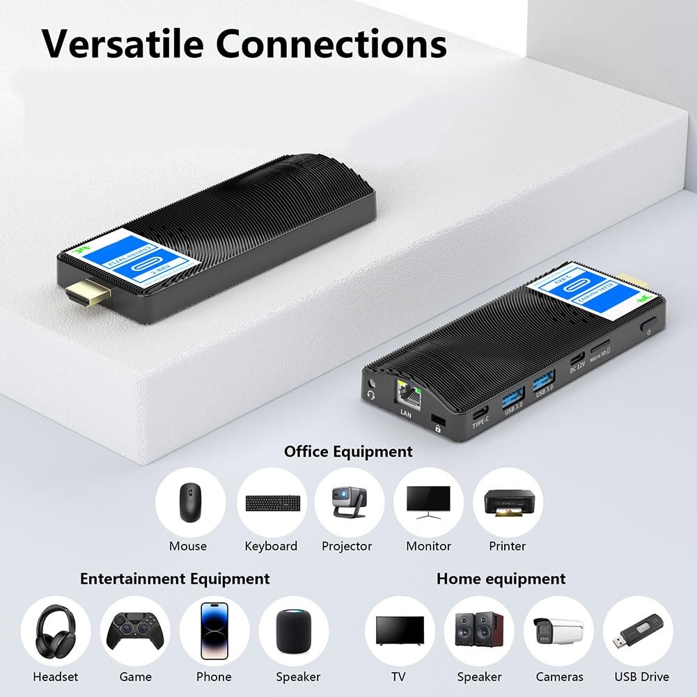 J4115 Mini PC Stick Win 11 Pro 8GB 128GB WiFi5 2.0 4K Compatible de Escritorio para Computadora Portátil