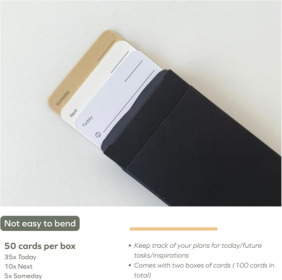 muso wood Walnut Daily To Do List Planner Stand with 100 Cards