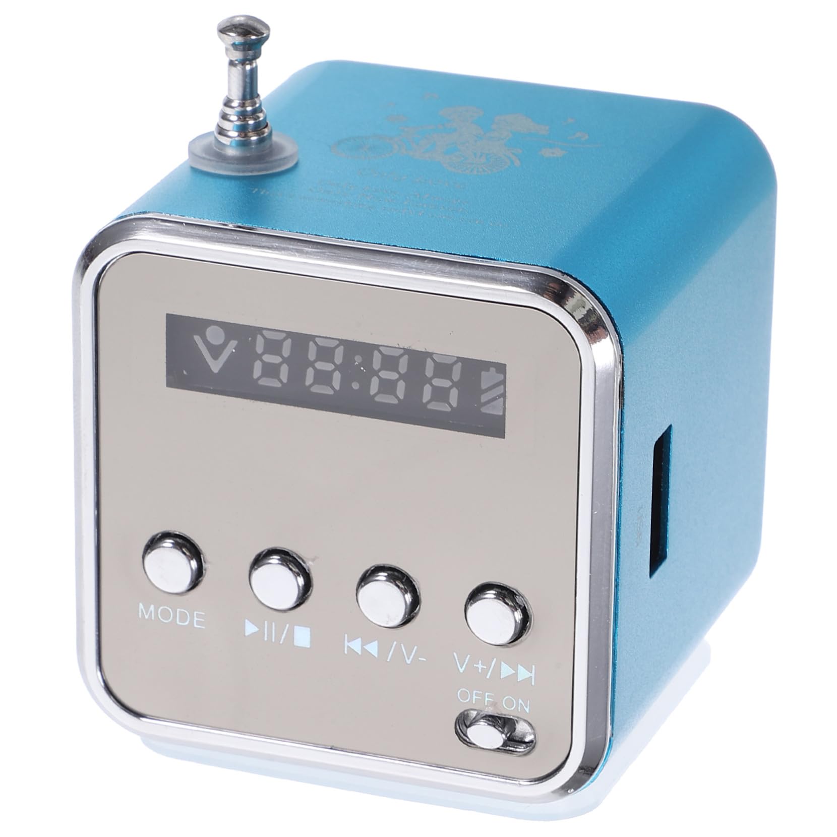 Toddmomy Mini-Enceinte sans Fil Portable Rétro Bleue en Alliage D’Aluminium