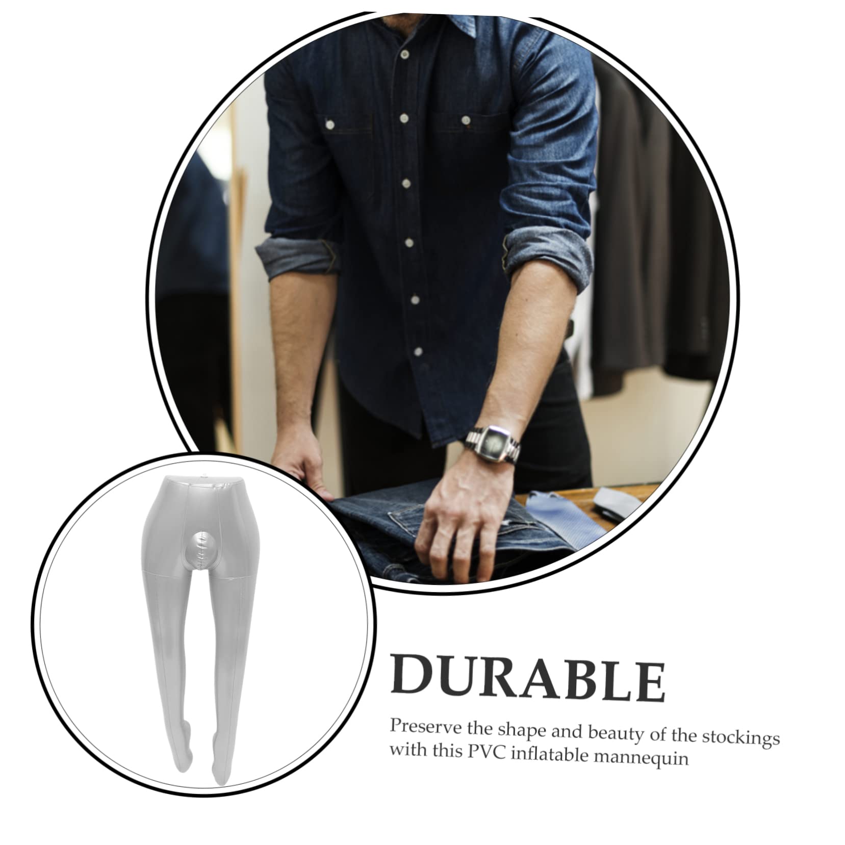 OUNONA Clothing Display Model Mens Costumes Trousers for Men Male Inflatable Upper Body Costumes for Men Mannequin Body Outfit for Men Inflatable Costume Inflatable Mannequin PVC Silver