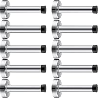 Vista 1 de Funrous Tope de puerta de acero inoxidable 304 resistente de 3.7 pulgadas con puntas de goma, protector de pared montado en la pared para Plateado