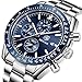 BENYAR Cuarzo cronógrafo Impermeable Relojes Business Casual Deporte Acero Inoxidable de Reloj de Pulsera