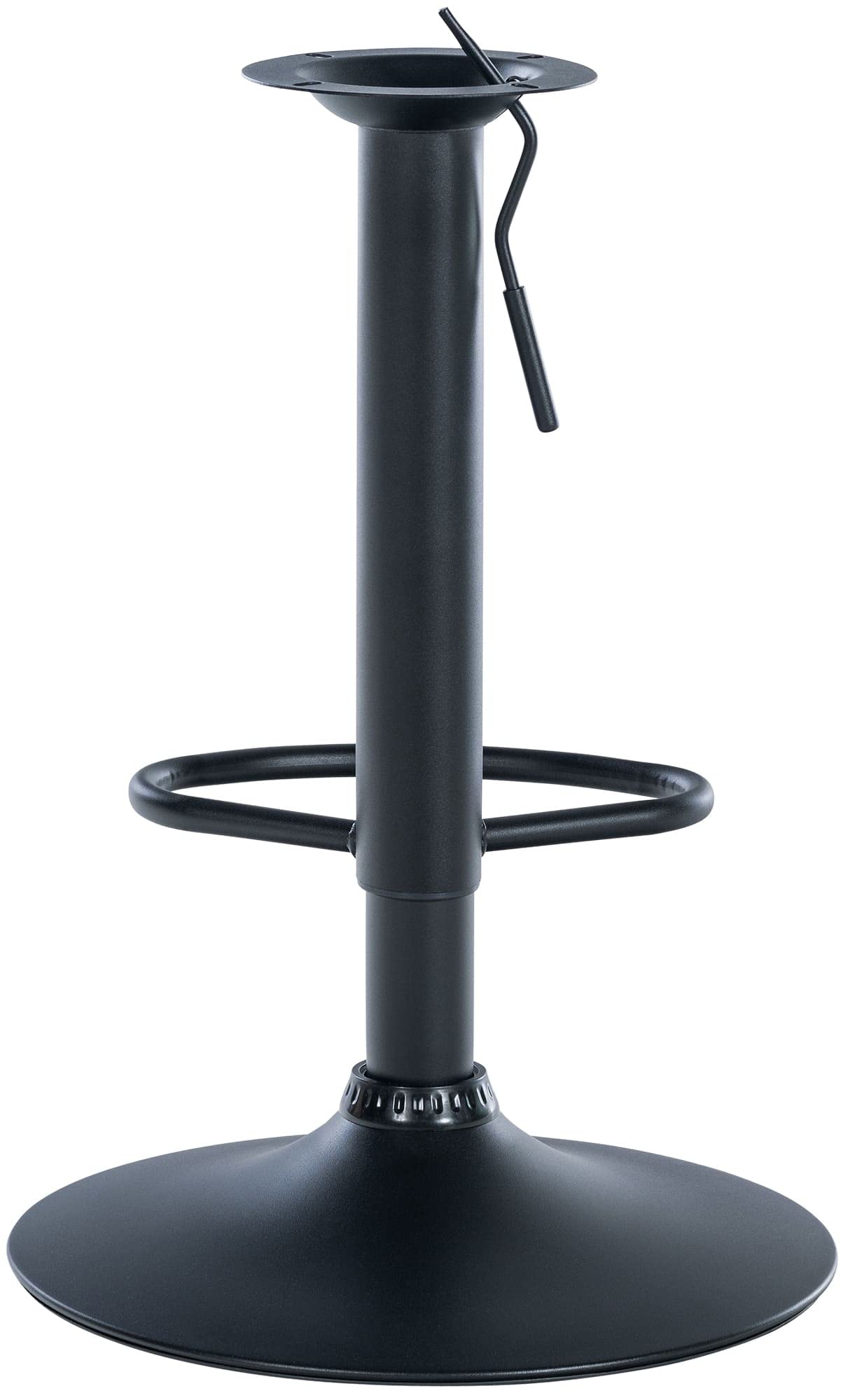 CLP Barhocker-Gestell I Höhenverstellbare Barstuhl-Säule I 10 X 10 cm Lochabstand, Farbe:schwarz