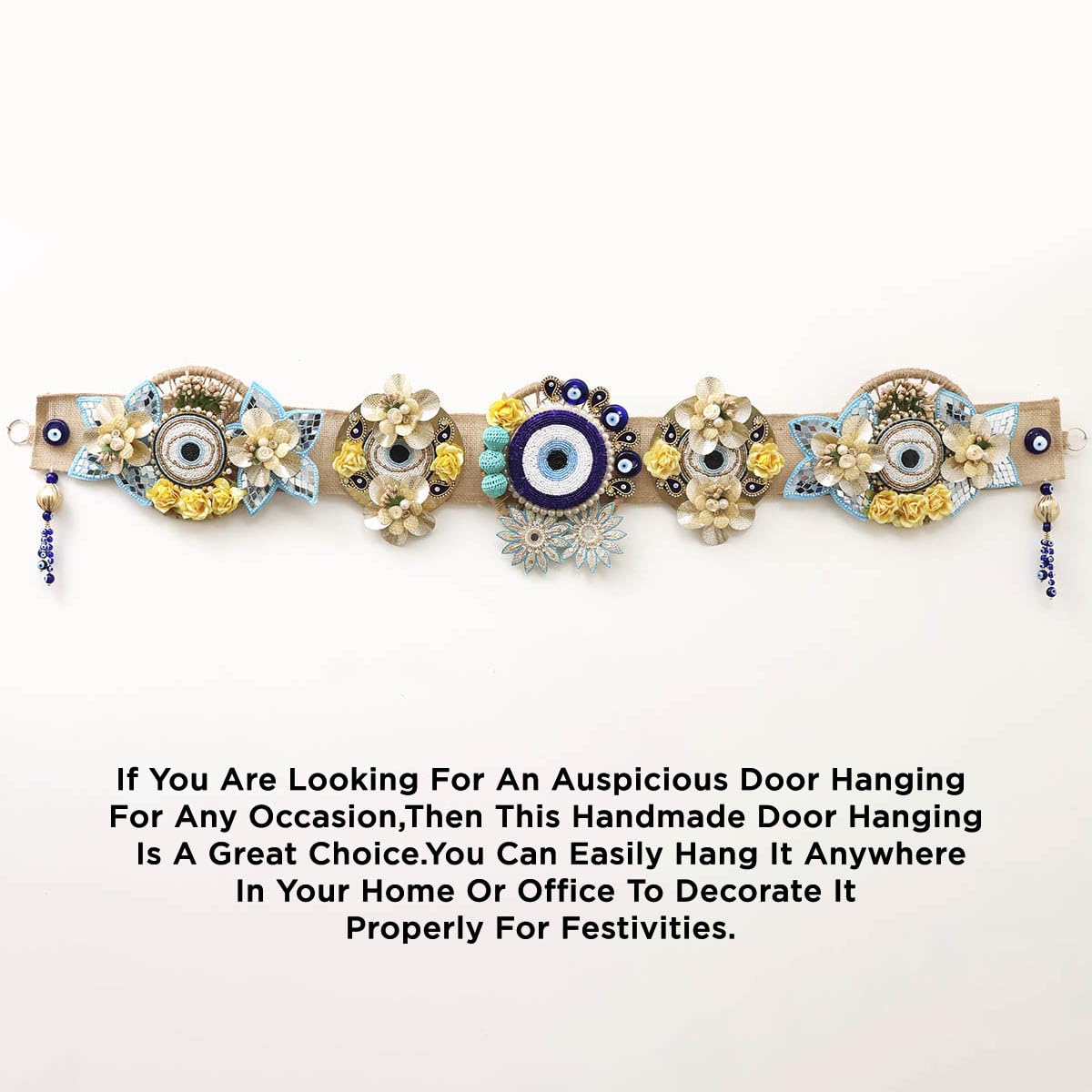 9dzine Turkish Evil Eye Diwali Toran Decoration for Home 42 Inch | Festive Decor | Door Bandhanwar for Office | Unique Gifting 3