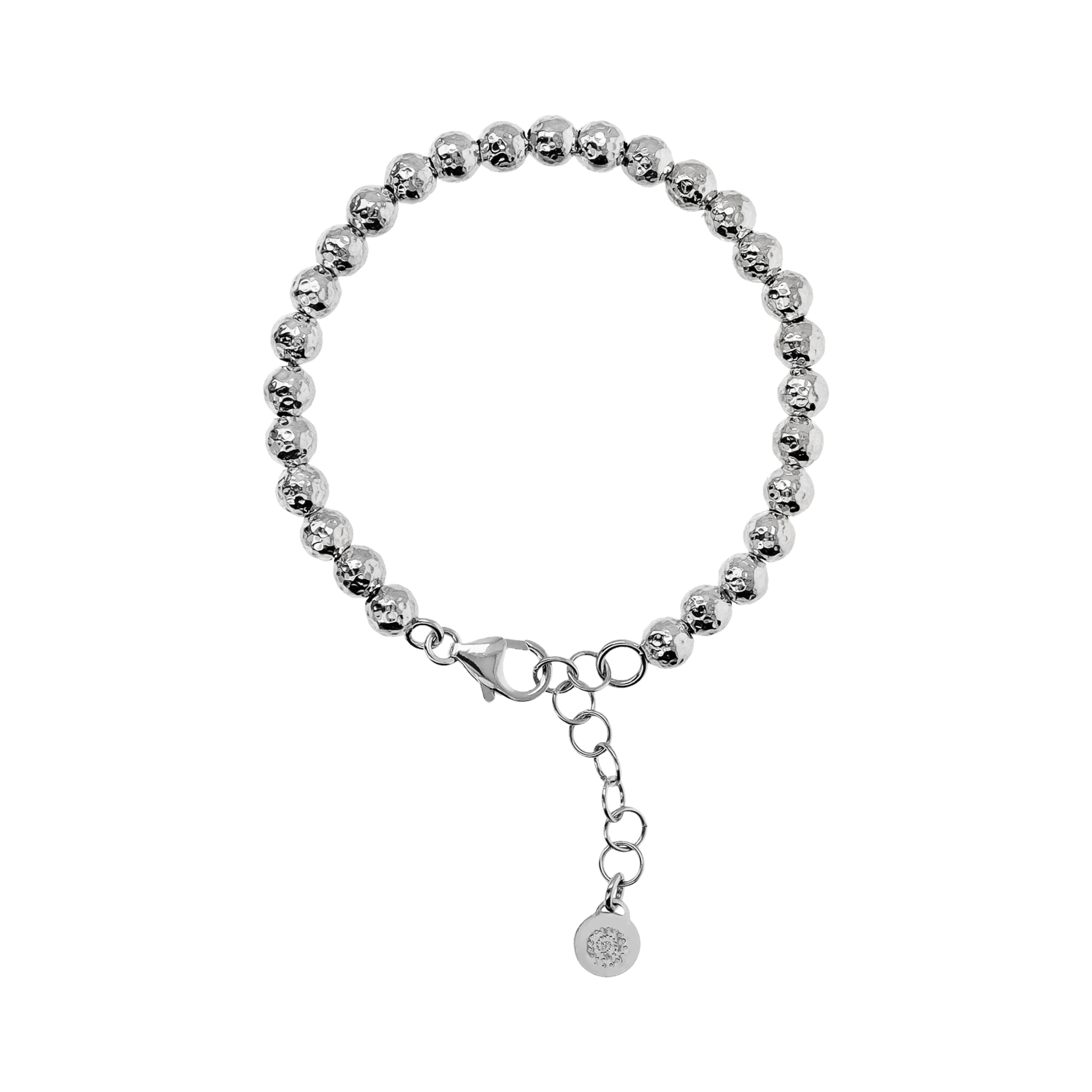 etrusca GIOIELLI Bracciale Donna placcato Rodio – Bracciale Argentato con Sfere Martellate – Gioielli Made in Italy – Braccialetto Idea Regalo Compleanni, Anniversari, Festa Donna, Festa Mamma