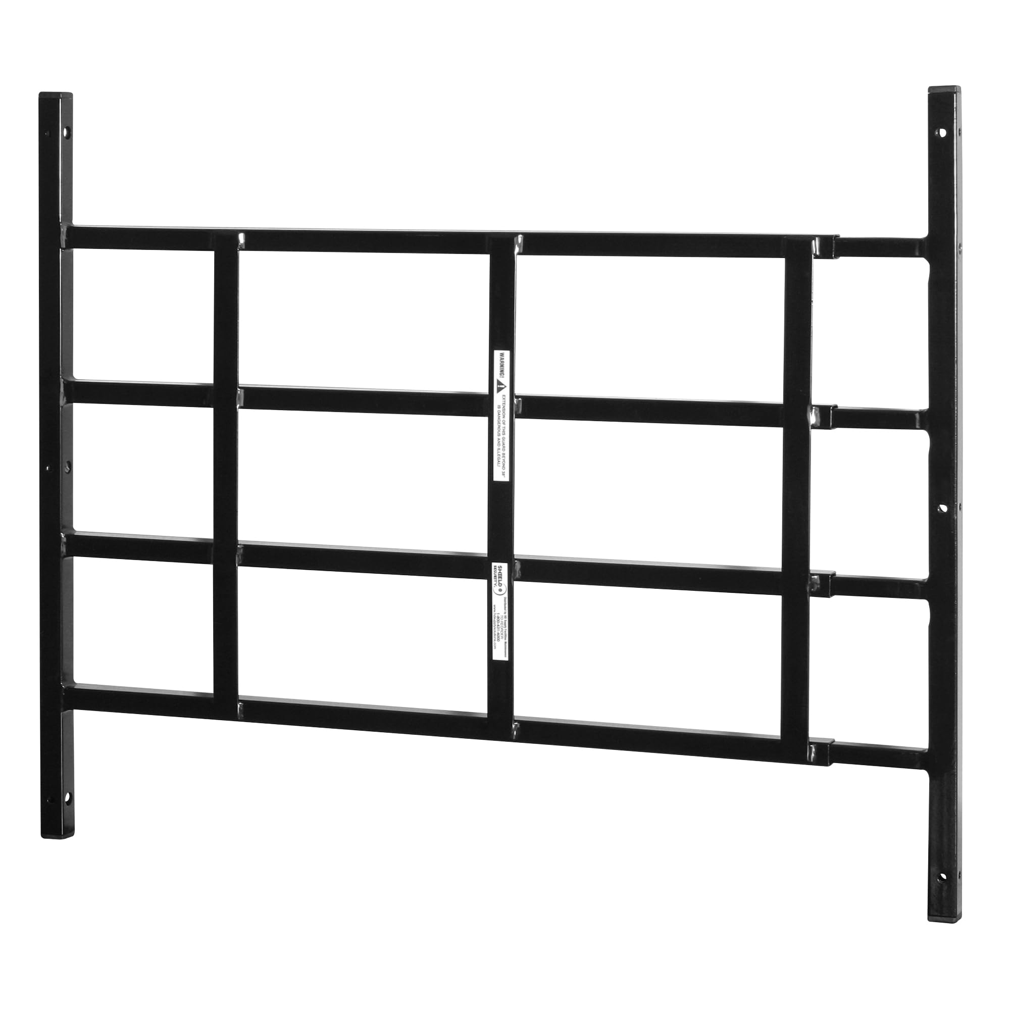Defender Security S 4751 Fixed Window Guard, 31 in. - 54 in. x 21-1/2 in, Steel, Black, 4-Bar, Non-Egress