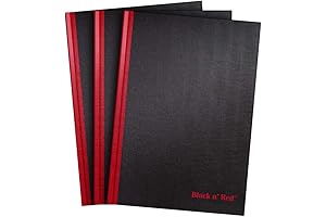 Black N Red 8.5 x 11 Hardcover Casebound Notebooks