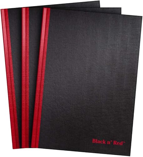 Miniatura 1 de Cuadernos ejecutivos de tapa dura Black n Red 1175 x 825 pulgadas paquete de 3 unidades 7361 Negro