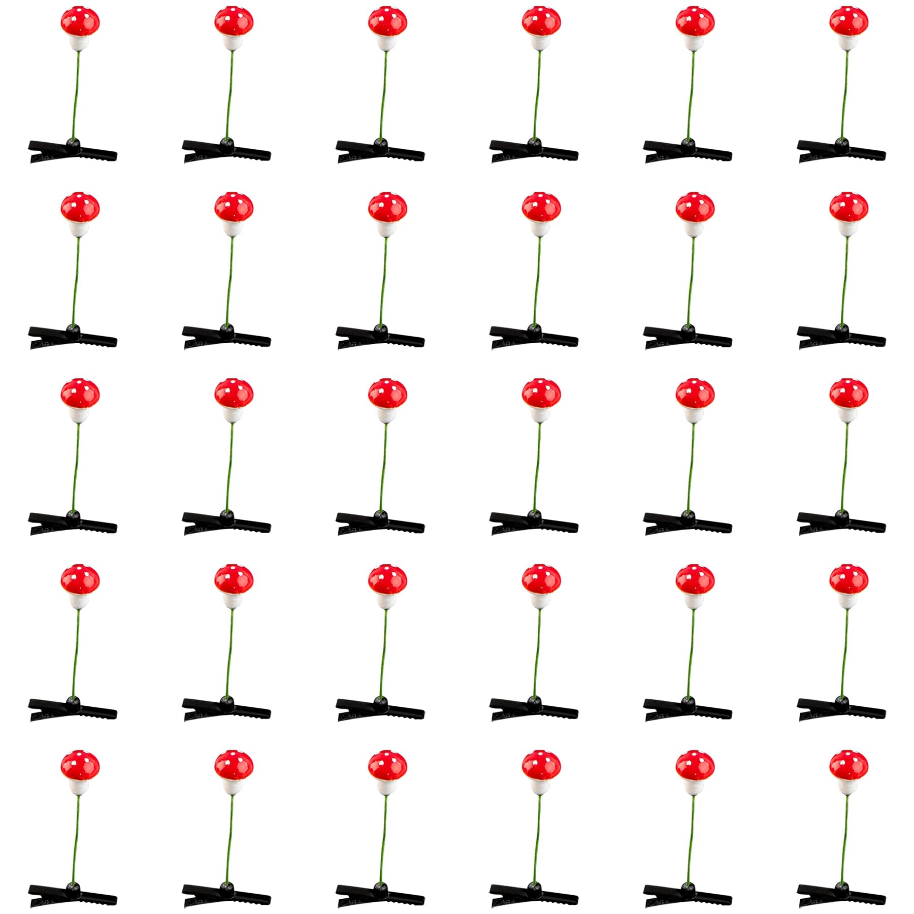 Framendino30 Pack Mushroom Sprout Hair Clips Cute Mushroo Hair Clip Red Mushroom Hairpin Funny Plant Hair Accessories Women Girls Party (Red)