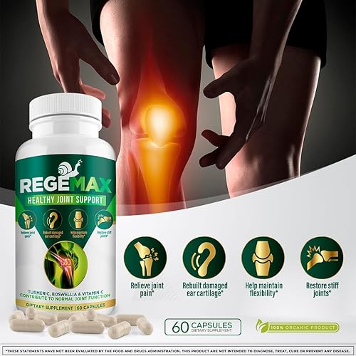 Miniatura 7 de AURA VITAMINS REGEMAX regenera y ayuda a aliviar molestias en las articulaciones, suplemento de proteína de caracol, boswellia serrata y cúrcuma  60