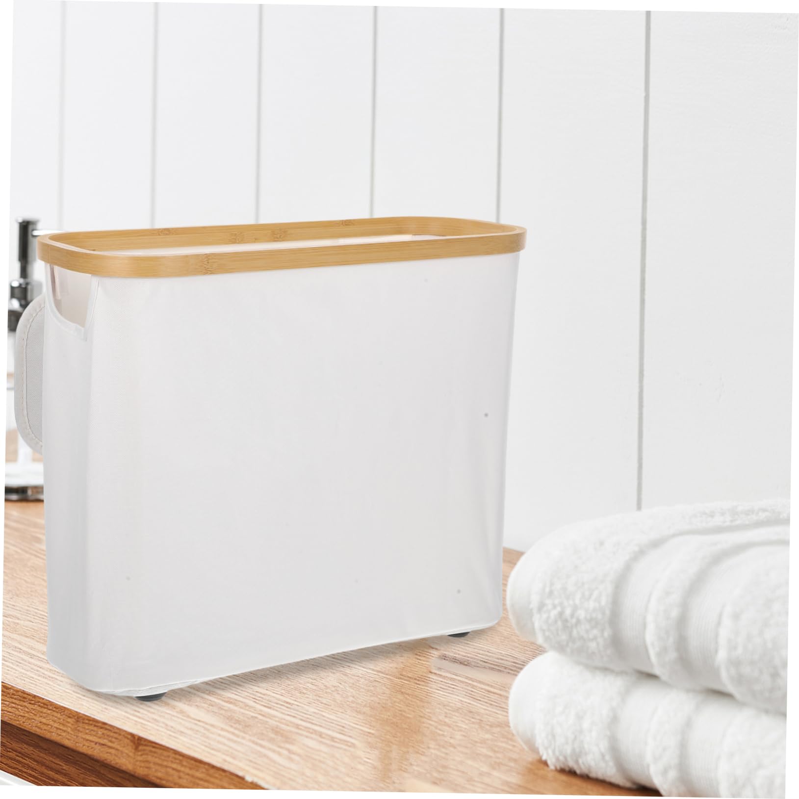 ABOOFAN Toilettenpapierkorb aus Oxfordstoff mit Deckel Faltbar Wasserfest und Pflegeleicht Platzsparende Wc Papierbox für Schlafzimmer und Wohnzimmer