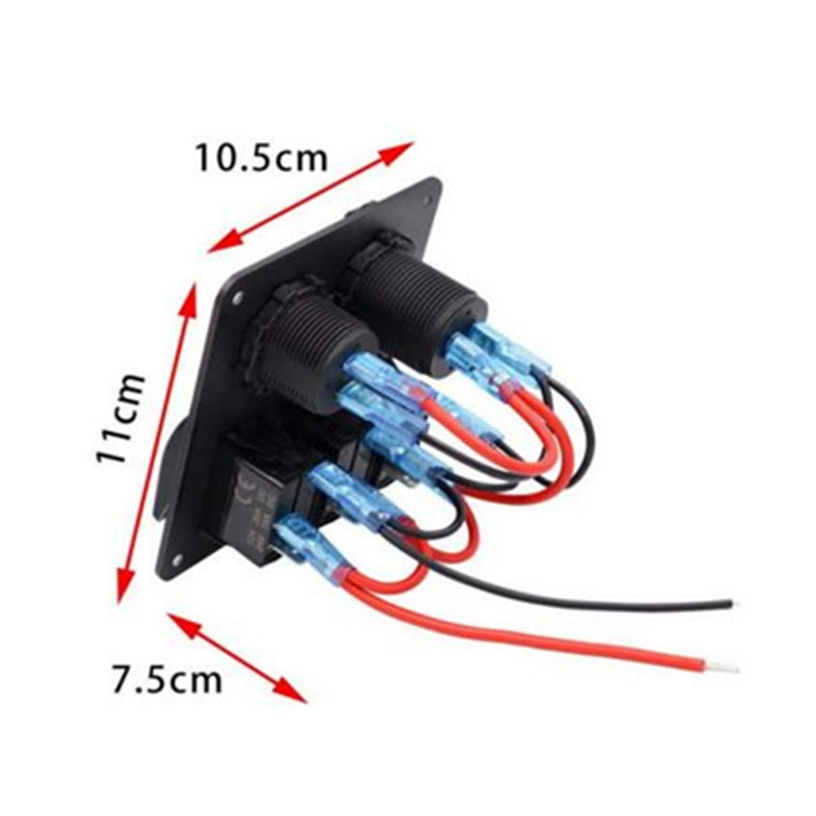 INEOUT Pannello interruttore 3 Gang 5 Pin on-off Switch Double. USB Caricabatterie auto Voltmeter Rocker Panel Switch 1 2V / 24V. Adatto for auto for carrello for auto Marine