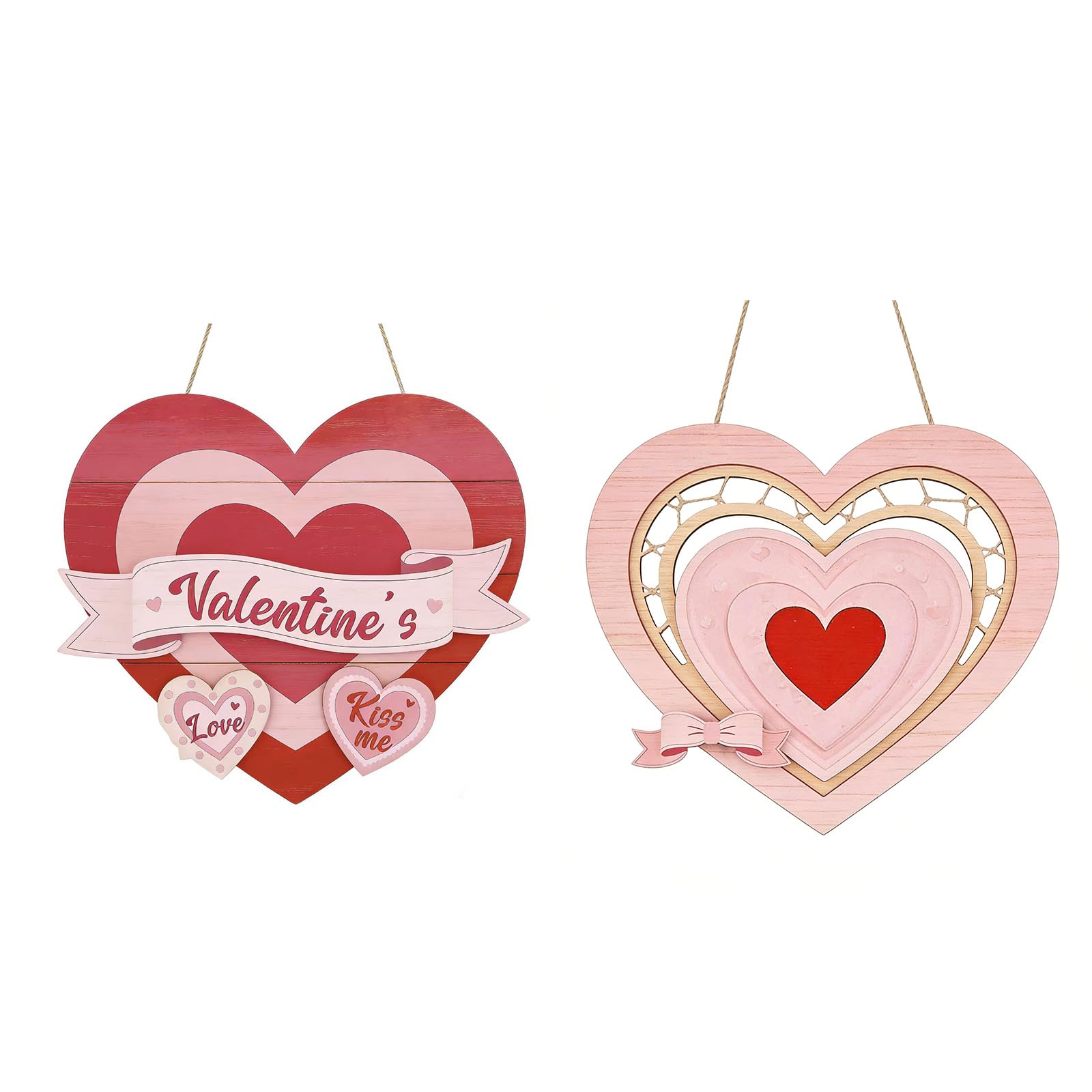 Xjdzineq Special Celebration Wooden Heart Wall Hangings Set of 3 Natural Timbers Upgrades for Associations Meaningful Home Additions Lover ' s Wooden Wall Deck