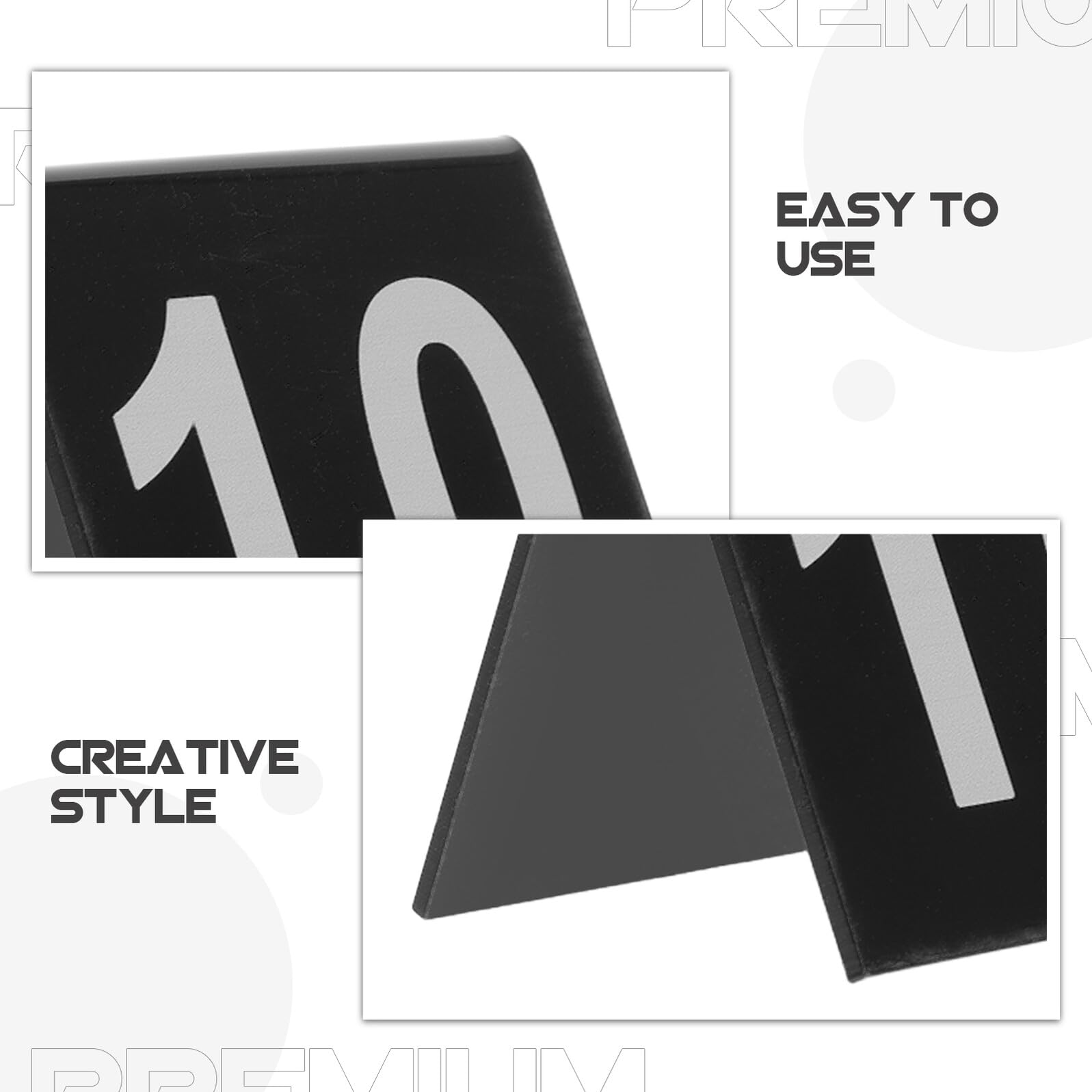 BESTYASH 100 Piezas Unidades Carteles Acrílicos para Mesas Números Doble Cara Soporte Forma de V Estable para Señalización Restaurantes Bodas Banquetes y Cafés Resistentes y Fáciles de