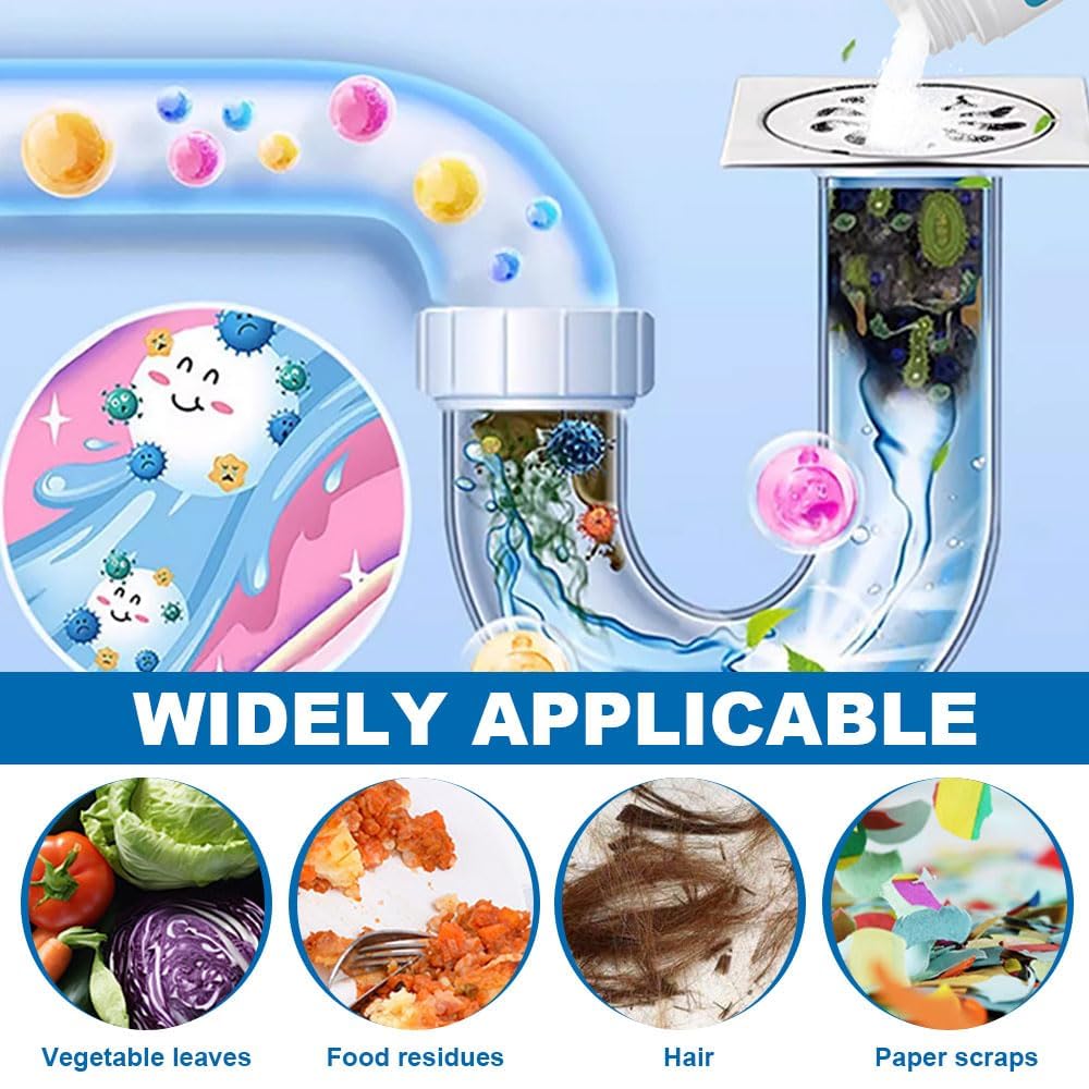 Pipeline Dredging Agent Powder, Powerful Pipe Dredging Agent for Kitchen and Toilet Pipelines, Sink Drain Cleaner, Powerful Sink and Drain Cleaner